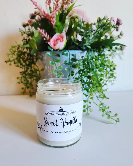 Sweet Vanilla - 9oz 100% Soy Wax Candle