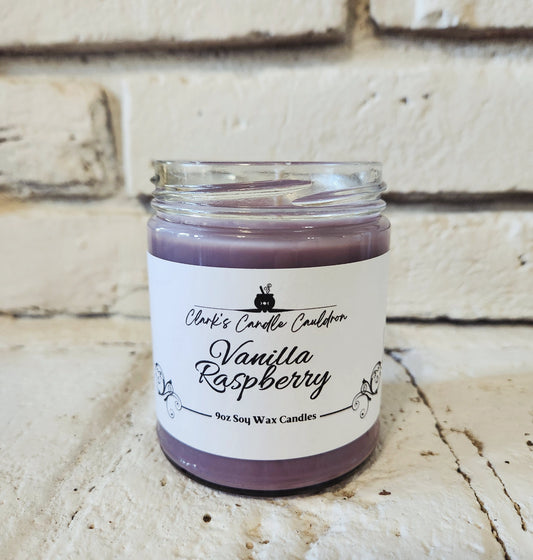 Vanilla Raspberry - 9oz 100% Soy Wax Candle