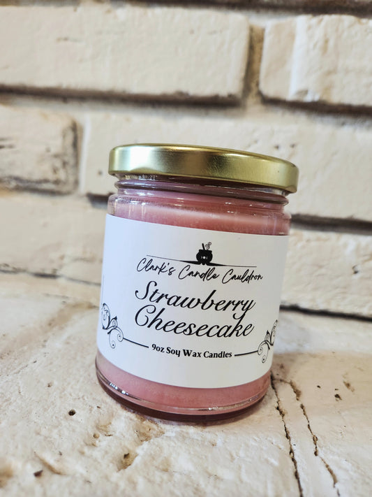 Strawberry Cheesecake - 9oz 100% Soy Wax Candle