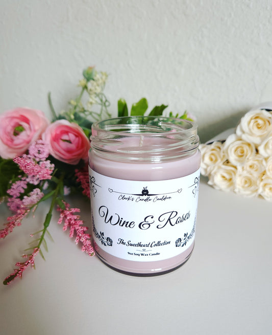 Wine & Roses - 9oz 100% Soy Wax Candle
